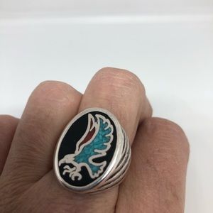 Vintage men’s southwestern Inlay hawk ring